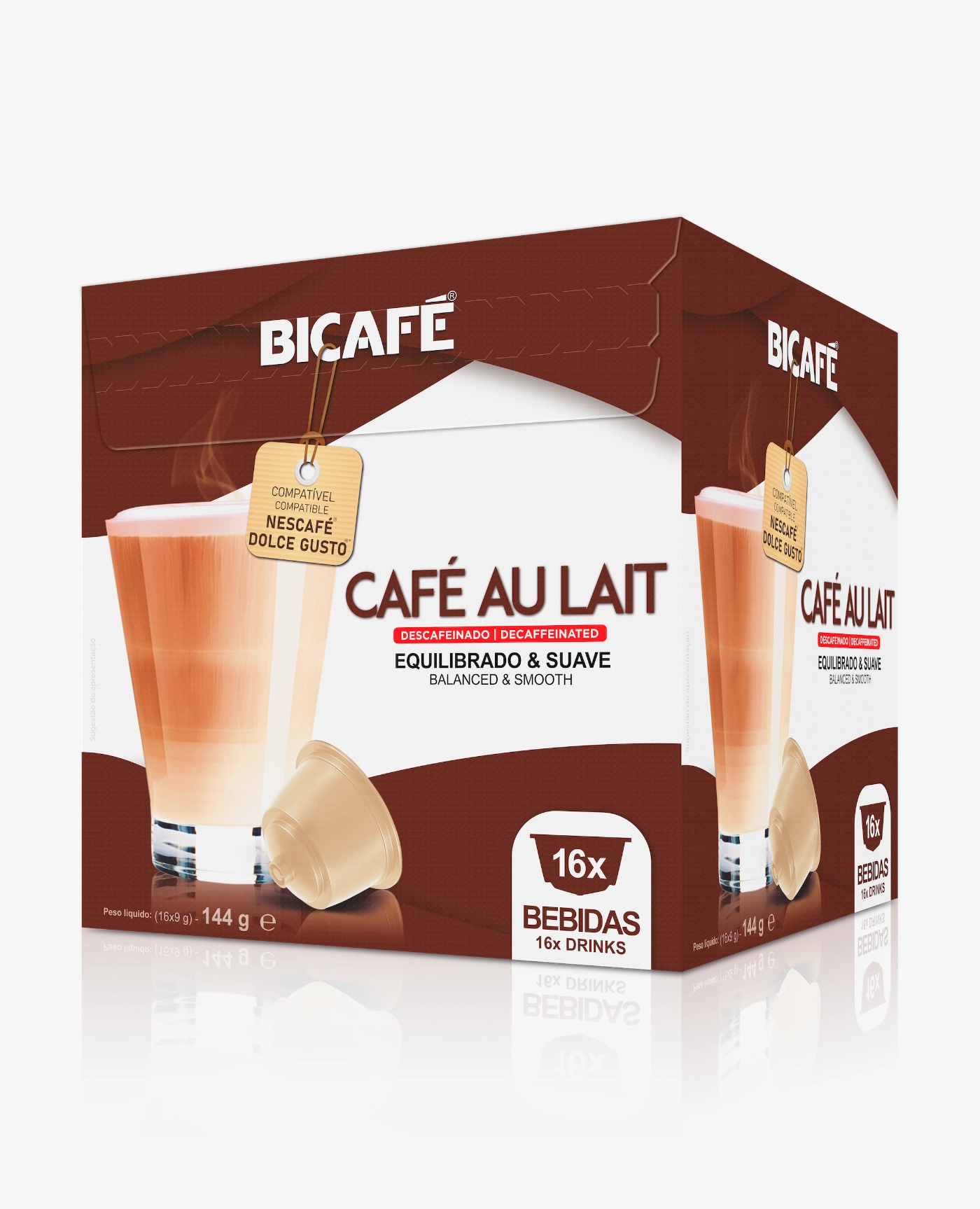 CC_Bicafe_DolceGusto_CafeAuLaitDecaf Bicafe Cafe Au Lait Decaf Kapsułki Dolce Gusto